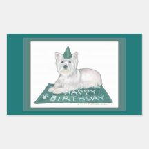 Westie Birthday Stickers