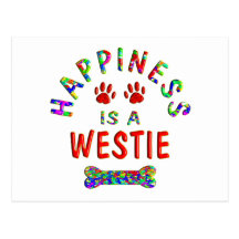 Westie Happiness Post Card