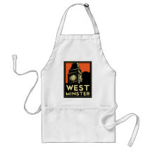 westminster retro art deco travel poster aprons