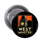 westminster retro art deco travel poster buttons