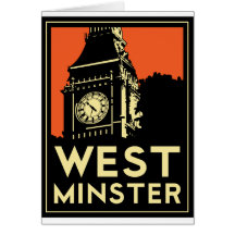 westminster retro art deco travel poster cards