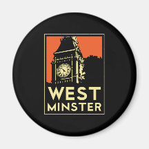 westminster retro art deco travel poster refrigerator magnets
