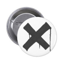 Wet paint x pinback button