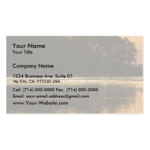 Wetland at sunset in silhouette business cards
