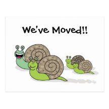 We've Moved House Snails Postcard