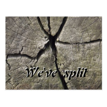We've Split, Break-Up or Divorce Announcement Postcards