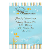 Whale of a great Baby Shower invitation