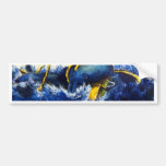 Whale vs Colossal Squid Original Fine Art Painting Bumper Stickers