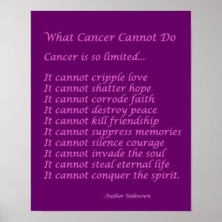Cancer Posters | Zazzle.com.au