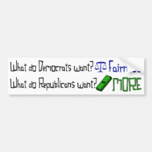 What Republicans and Democrats Want Bumper Stickers