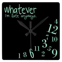 whatever - mint on black wall clock