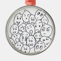 What's so Funny? Cartoon faces Christmas Ornaments