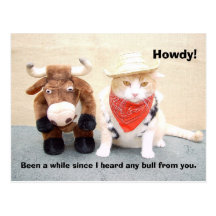 What's the latest bull? postcard