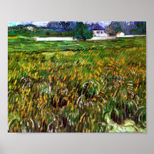 Wheat Field Auvers, White House, Vincent van Gogh Poster