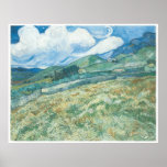 Wheatfields with Mountain in the Background Poster