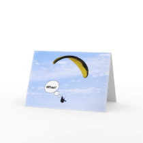 Whee! Paragliding in the Clouds Blank Card