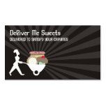 wheelbarrow woman baker giant sweets business c... business cards