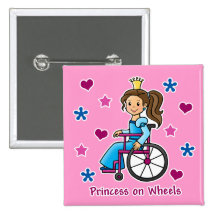 Wheelchair Princess Button