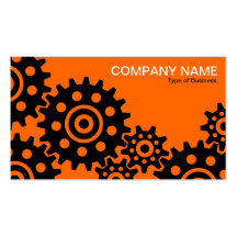 Wheels of Industry - Orange Business Card Templates