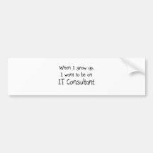 When I grow up I want to be an IT Consultant Bumper Stickers