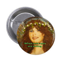 When Irish eyes are smiling LorAnge Pinback Button