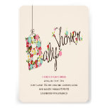 Whimsical B Spring Flowers Baby Shower Invite invitations
