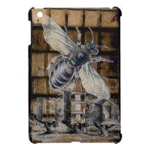 Whimsical Beehive Vintage Honey Bee Beekeeping Art iPad Mini Cover