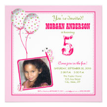 Whimsical Butterflies Birthday Party Invite: pink