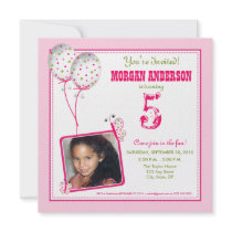 Whimsical Butterflies Birthday Party Invite: pink