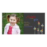 Whimsical Colour Dots Birds Tree Kids Cute Birthda Customized Photo Card