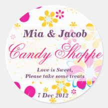 Whimsical Colourful flower Candy Shoppe Sticker