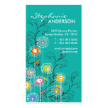 Whimsical Colourful Groovy Flower Garden Fun Swirl Business Card