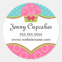 Whimsical Cupcake Bakery Stickers