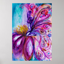 WHIMSICAL CUTE FAIRY IN PINK AND GOLD SPARKLES PRINT