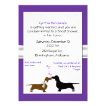 Whimsical Dachshunds Bridal Shower Invitation