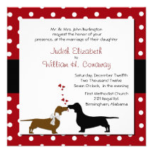 Whimsical Dachshunds Wedding Invitation