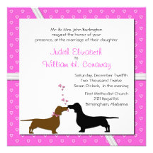 Whimsical Dachshunds Wedding Invitation