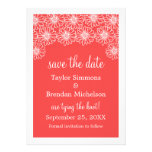 Whimsical Daisies Save the Date Invite, Red