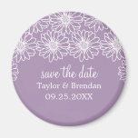 Whimsical Daisies Save the Date Magnet, Lilac