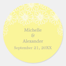 Whimsical Daisies Wedding Stickers