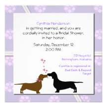 Whimsical Dogs Bridal Shower Invitation