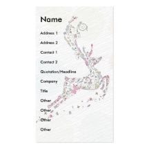 whimsical doodles christmas reindeer business card