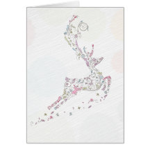 whimsical doodles christmas reindeer card