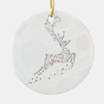 whimsical doodles christmas reindeer christmas ornament
