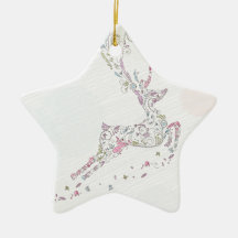 whimsical doodles christmas reindeer christmas tree ornament