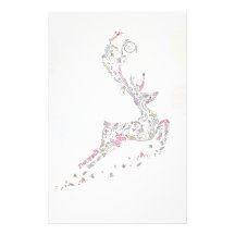 whimsical doodles christmas reindeer personalised stationery