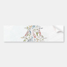 whimsical doodles christmas tree bumper stickers