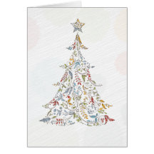 whimsical doodles christmas tree greeting cards