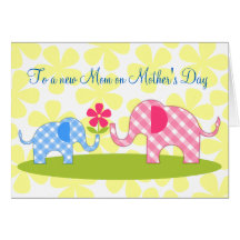 Whimsical Elephants First Mother's Day Card