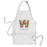 Whimsical Floral Spring Flowers Monogram Apron aprons